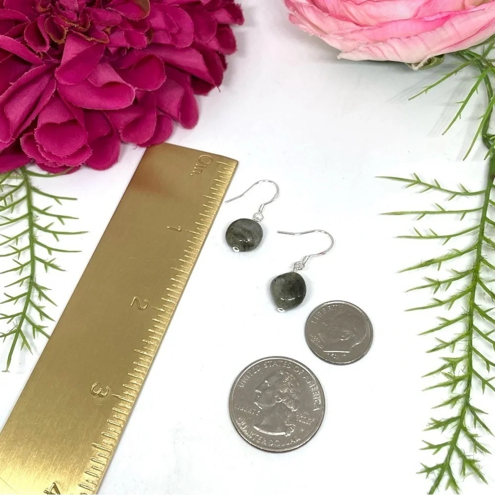 NEW⚜️925 Labradorite Gemstone Dangly Handmade Earrings